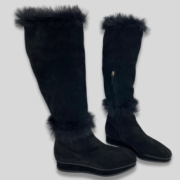 Tory Burch Shoes - TORY BURCH Marcel Genuine Shearling Wedge Knee High Boot Size 10